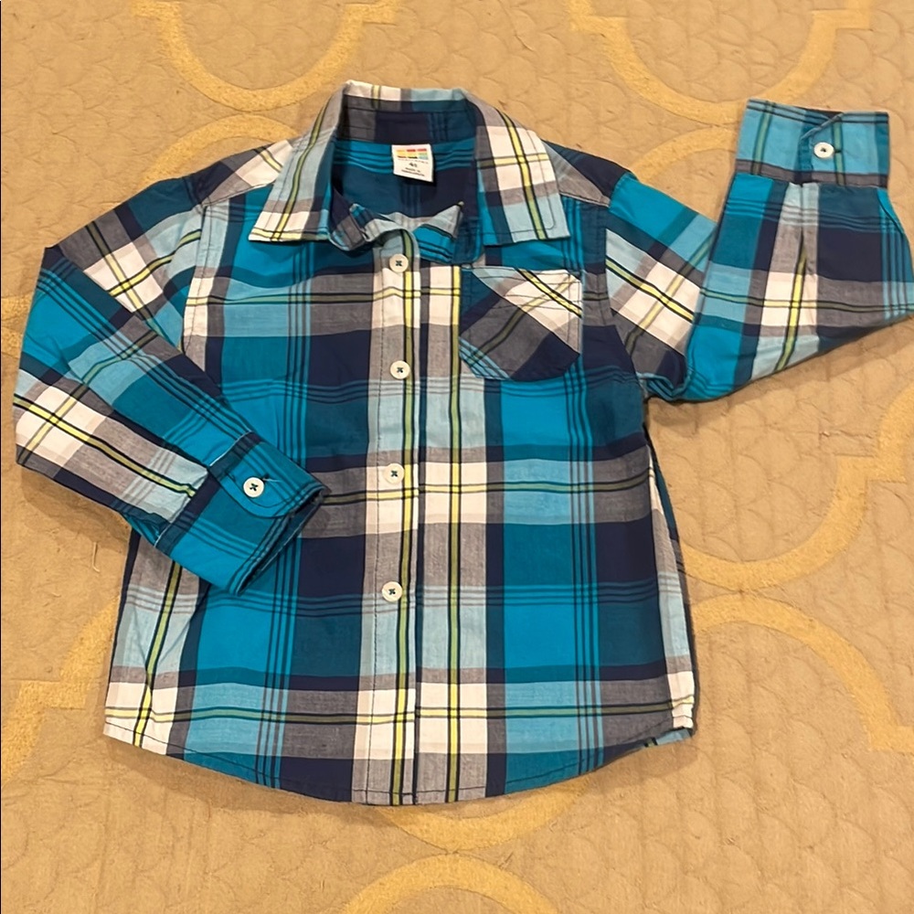 Blue Plaid Kids Shirt